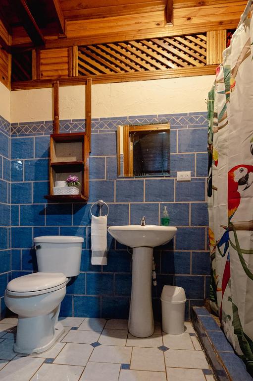 Koupelna v ubytování Casa Aldirica