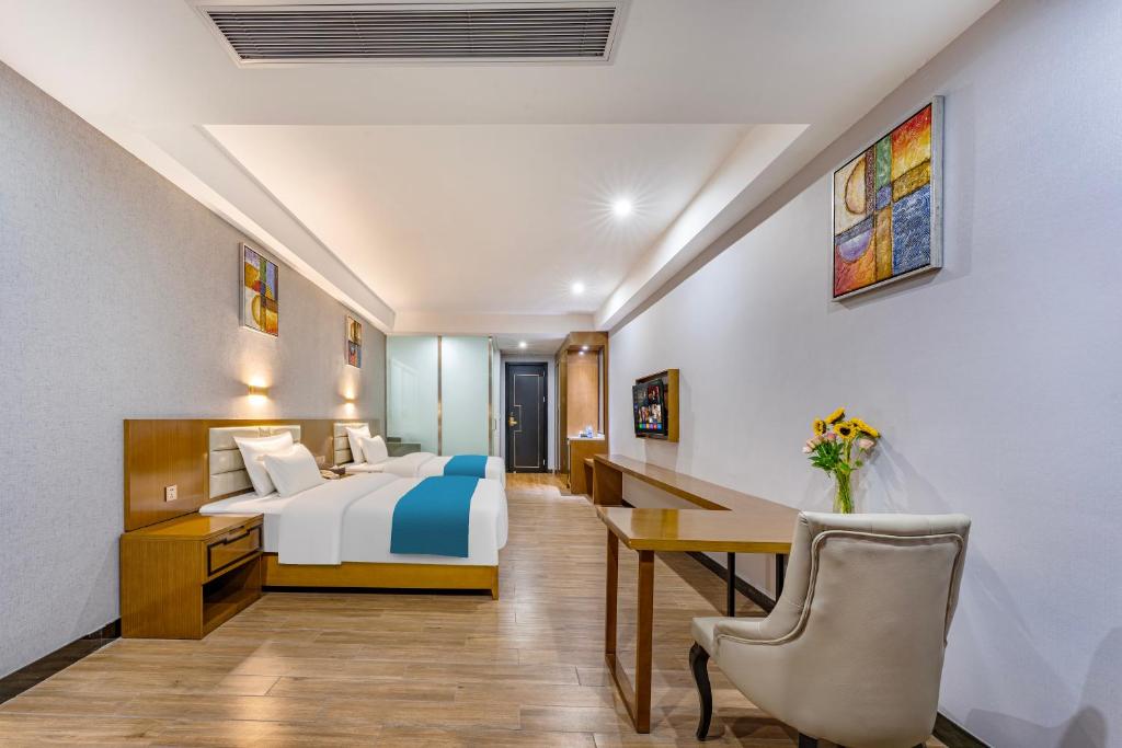 Postel nebo postele na pokoji v ubytování Yunli Boutique Hotel