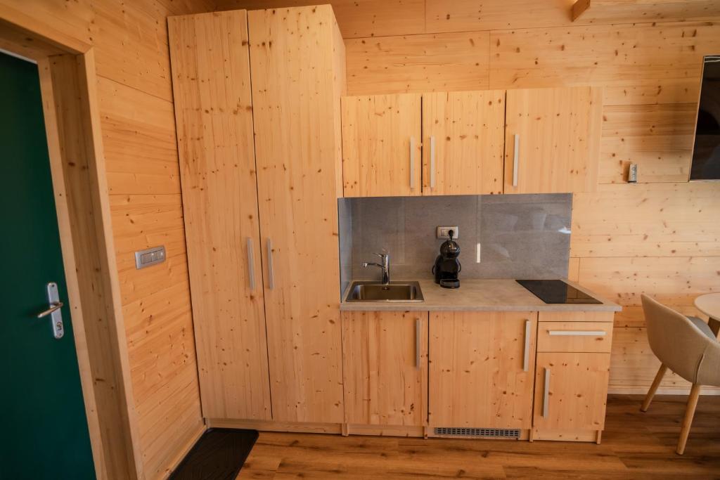 Kuchyň nebo kuchyňský kout v ubytování Studio Wild Park Panorama with Hot tub and Sauna