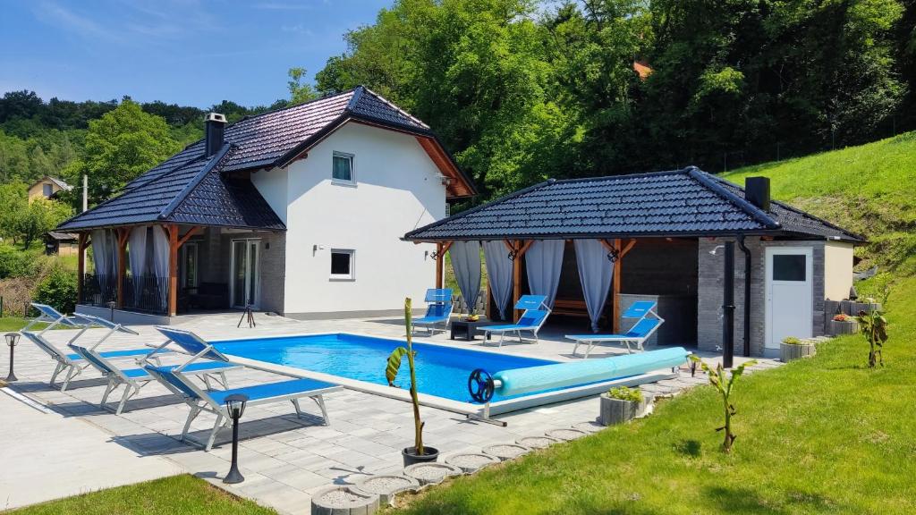 Piscina de la sau aproape de Villa Maana, Krapinske Toplice