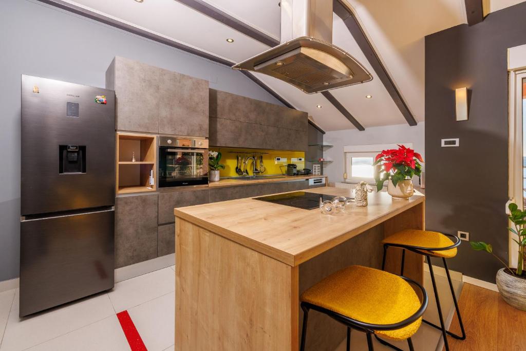 Kuchyň nebo kuchyňský kout v ubytování Apartments Hana