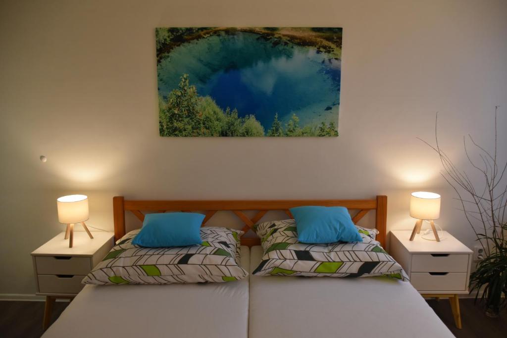 Postel nebo postele na pokoji v ubytování Apartmán Dva na moto