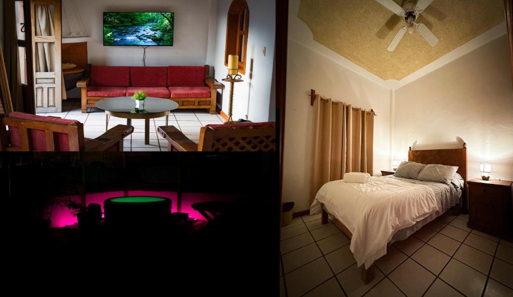 Postel nebo postele na pokoji v ubytování Casa San Juan Jacuzzi Privado Centrica a 5 minutos de la Parroquia