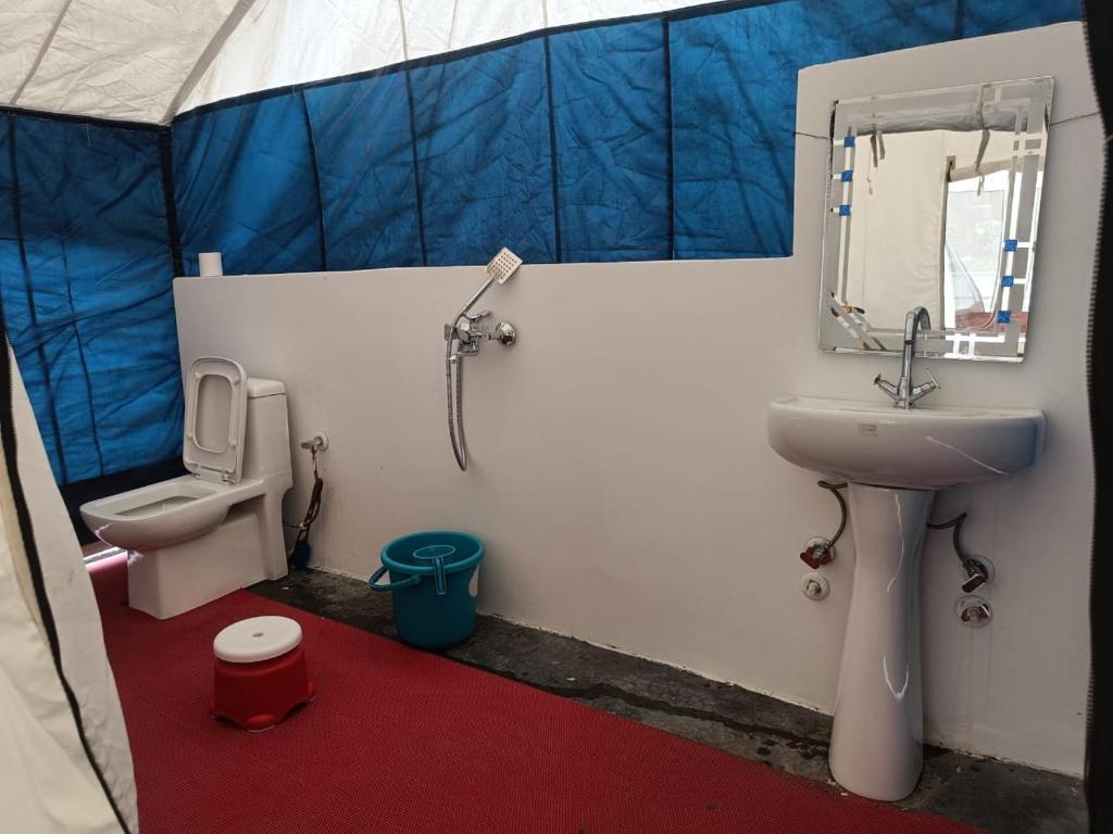 Koupelna v ubytování Camp Laschen Hunder