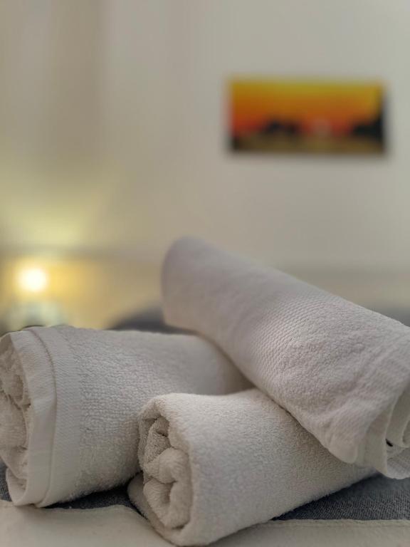 Łóżko lub łóżka w pokoju w obiekcie EnzoilNegro home