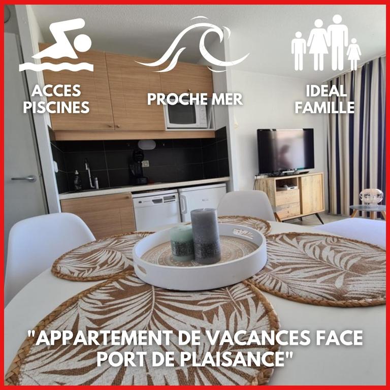 une publicité pour un apartmentlez face port de palance dans l'établissement 