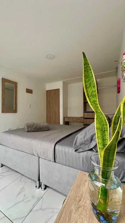 Postel nebo postele na pokoji v ubytování HOSTELFC CORFERIAS