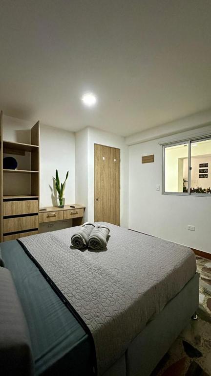 Postel nebo postele na pokoji v ubytování HOSTELFC CORFERIAS
