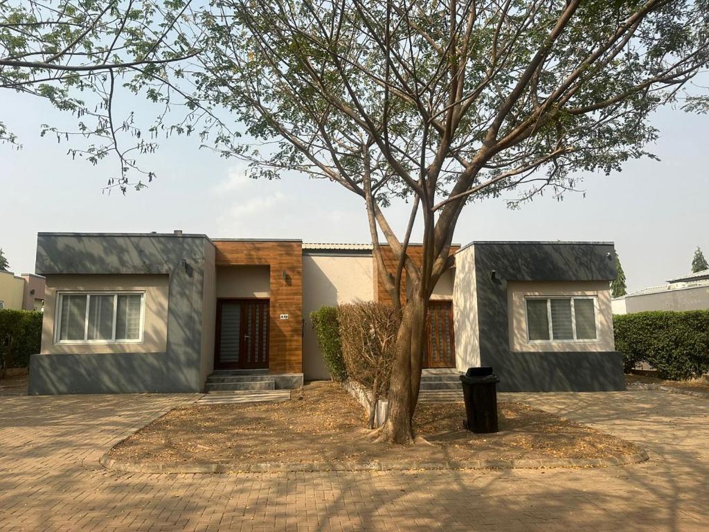 une maison avec un arbre devant dans l'établissement Luxury East Legon Hills A gated 3-Bedroom house - Fivehills Homes, à Maijaw