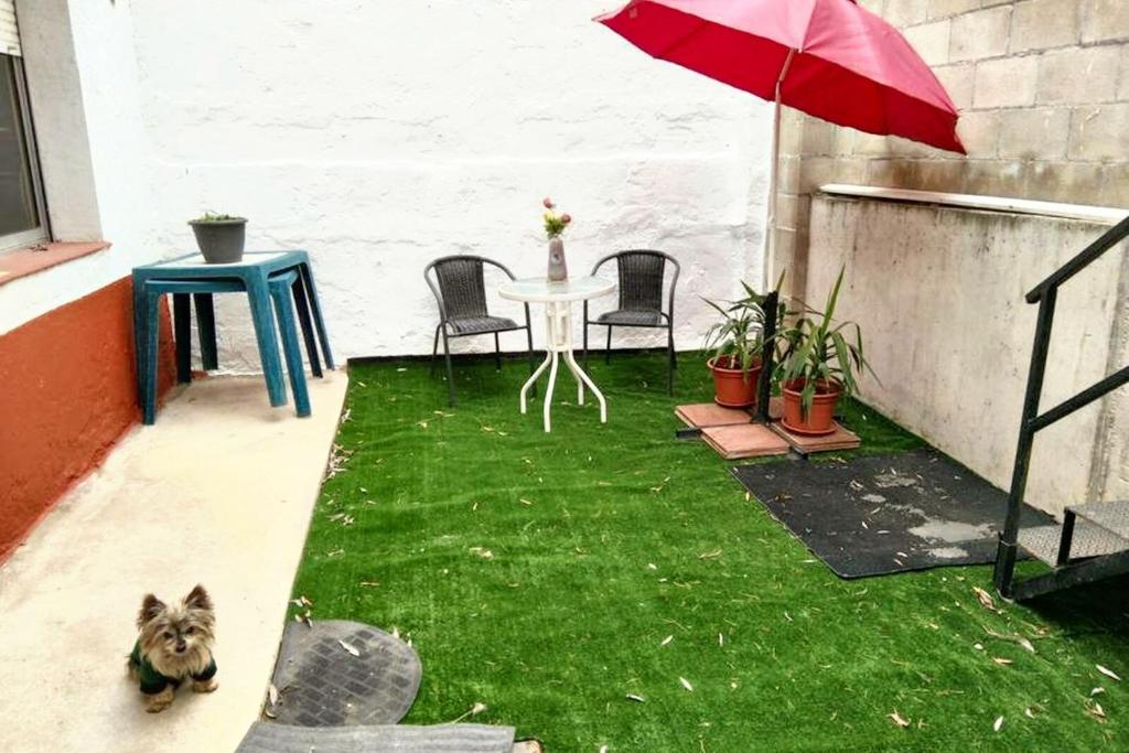 A garden outside Welcoming House in Burgos with Terrace and City View