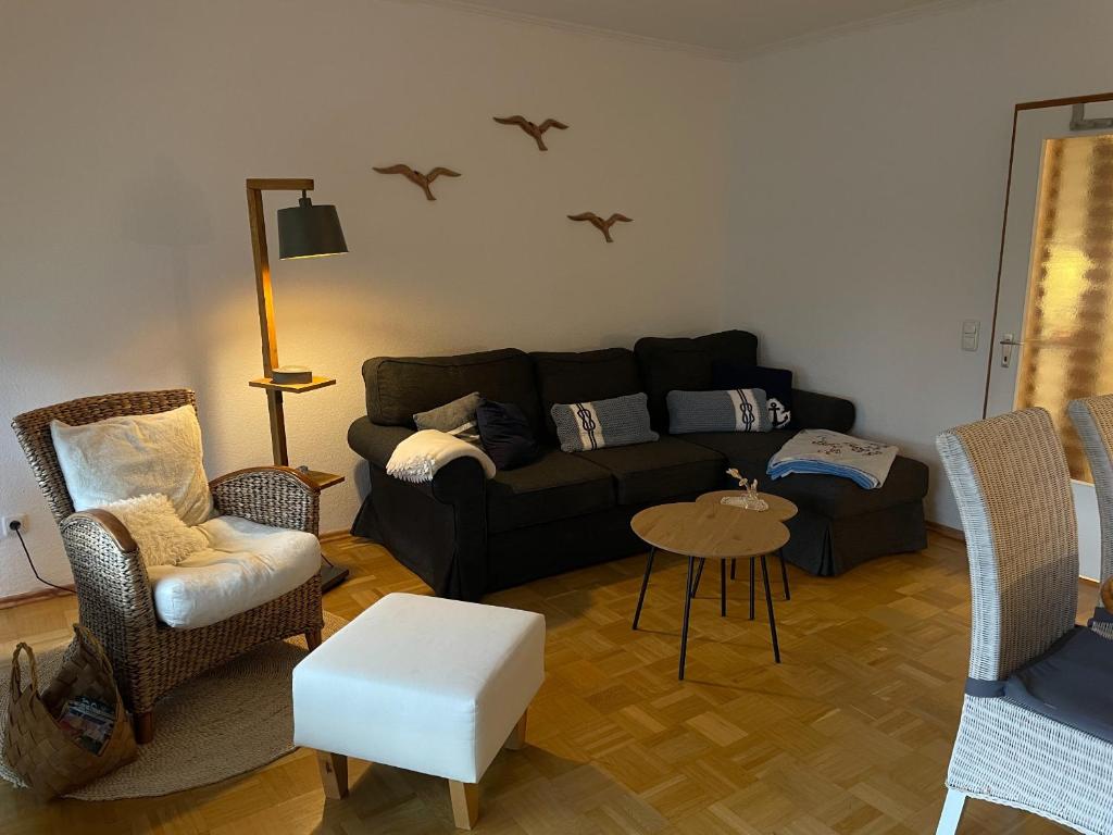 Χώρος καθιστικού στο Ferienwohnung Meeresbrise