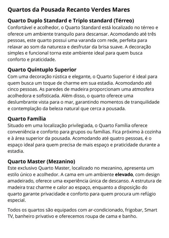 Pousada Recanto Verdes Mares - Double Room