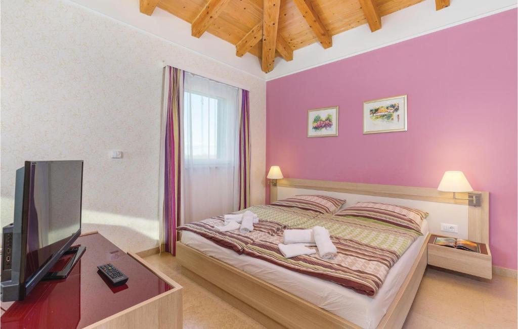 Telewizja i/lub zestaw kina domowego w obiekcie Nice Home In Rezanci With Wifi