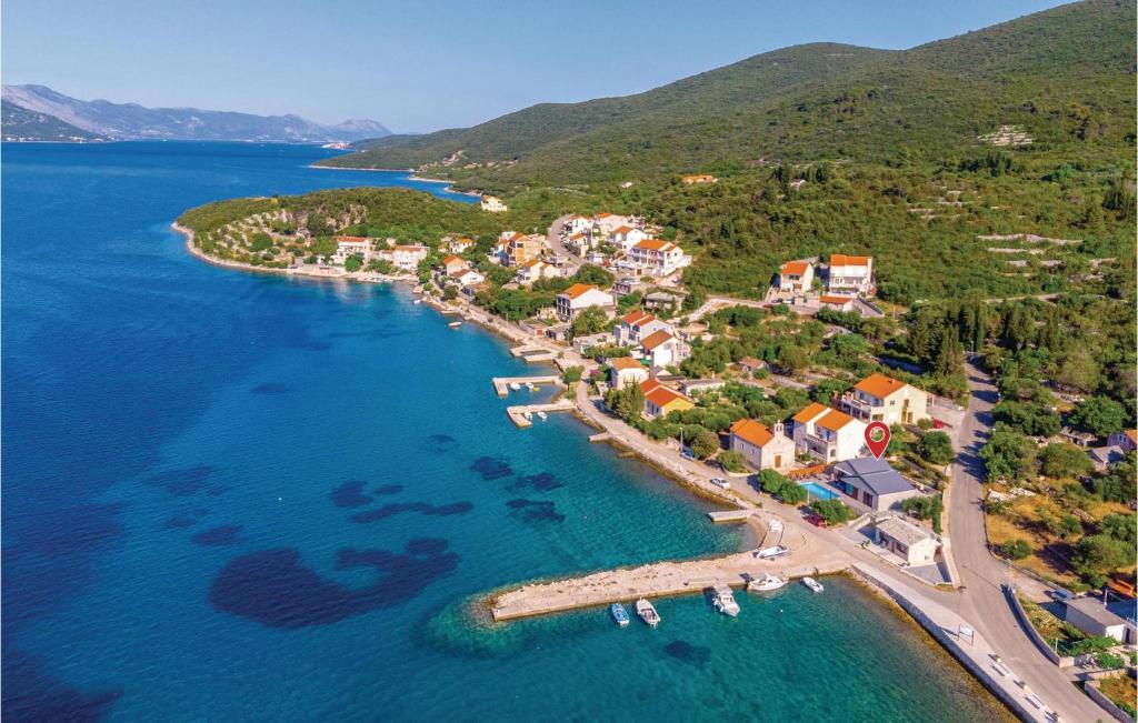 an aerial view of a small island in the water at Awesome Home In Kneze in Pupnat