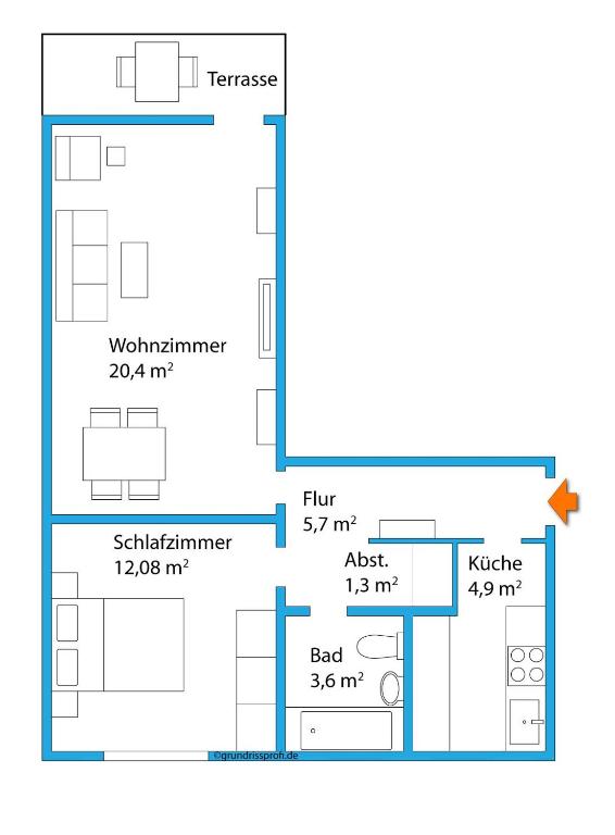 Půdorys ubytování Ferienwohnanlage Oberaudorf B 3 mit Hallenbad und Sauna