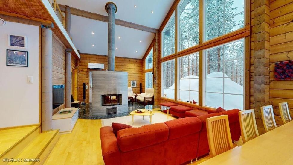 Χώρος καθιστικού στο Levi Grand Snow Villa