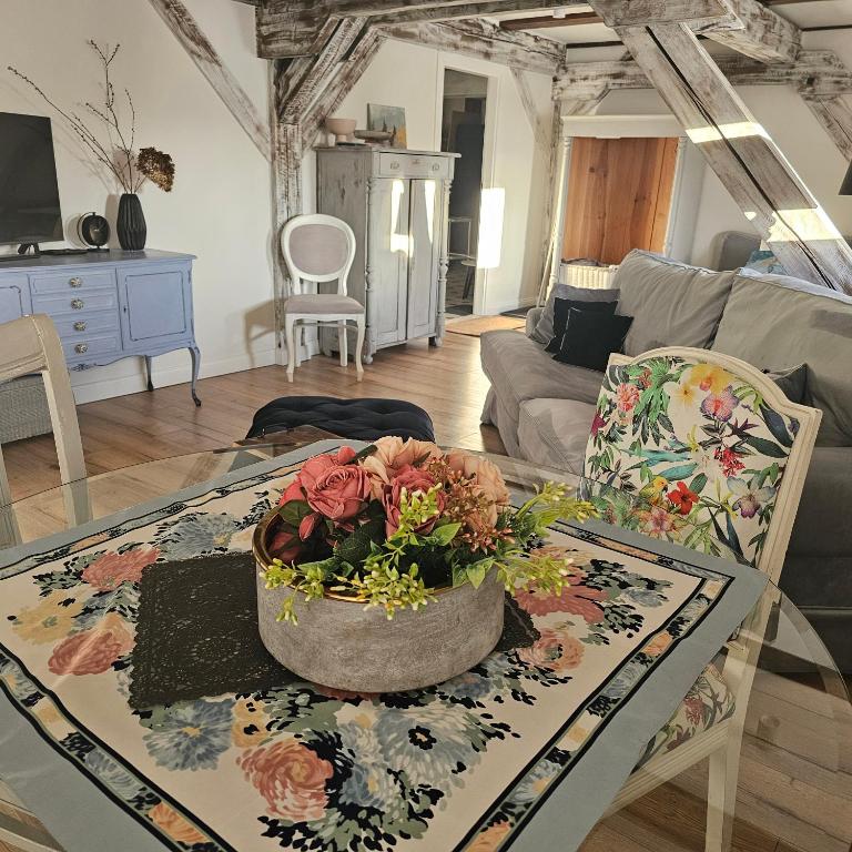 Posezení v ubytování Krzywa Apartamenty