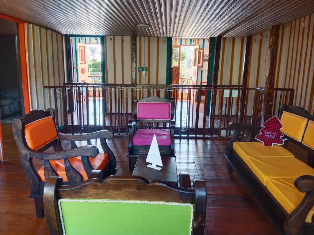 Posezení v ubytování Hostal Casa Celeste