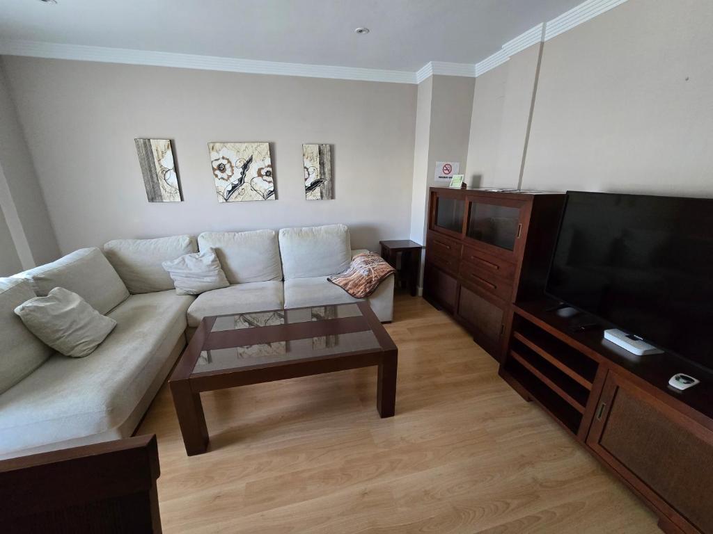TV a/nebo společenská místnost v ubytování Plaza Apartment Parking Free