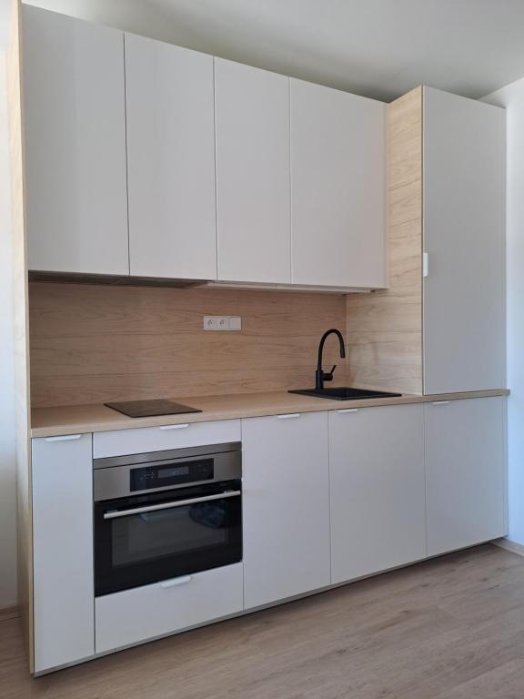 Kuchyň nebo kuchyňský kout v ubytování Apartmán Pohoda 18