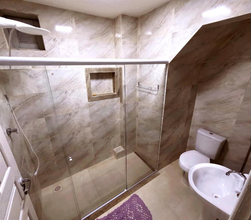 Koupelna v ubytování Hostel Chico Lessa