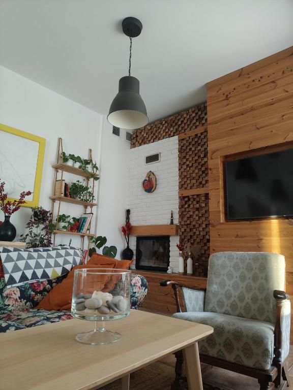 TV a/nebo společenská místnost v ubytování Leonówka Bieszczady
