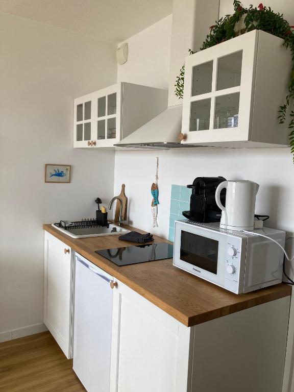 Kuchyň nebo kuchyňský kout v ubytování Studio du vieux port