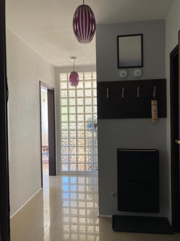 Televízia a/alebo spoločenská miestnosť v ubytovaní Apartament Argo