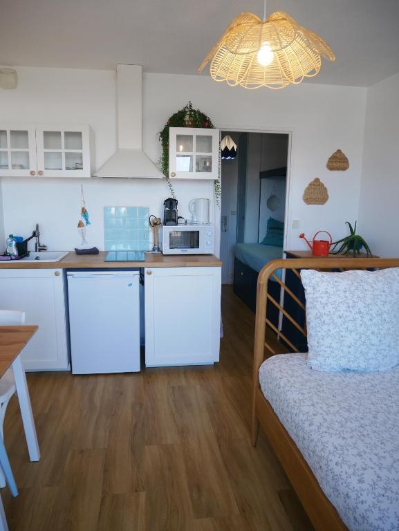 Kuchyň nebo kuchyňský kout v ubytování Studio du vieux port