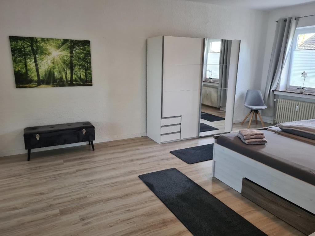 Postel nebo postele na pokoji v ubytování Nordlicht Emden