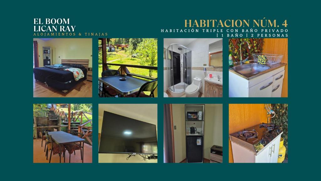 El Boom Lican Ray - Alojamientos & Tinajas - Triple Room With Private Bathroom