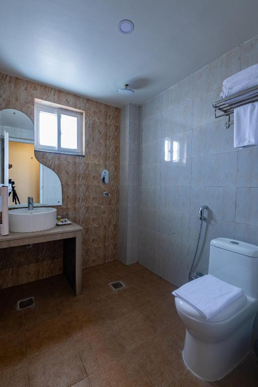 Koupelna v ubytování Hotel Dashain