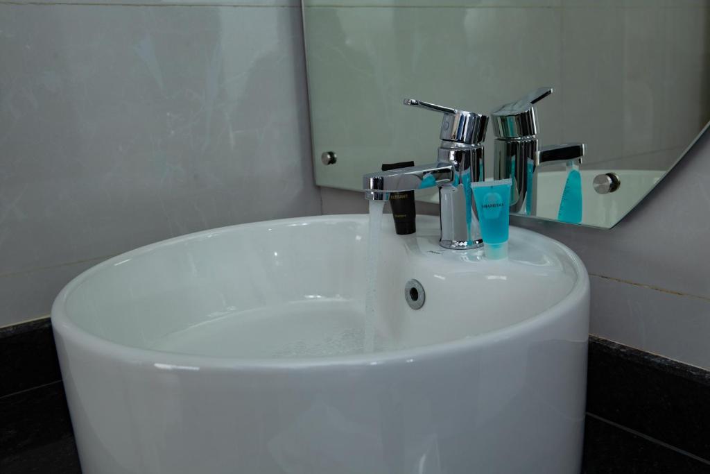 Koupelna v ubytování Hotel Dashain