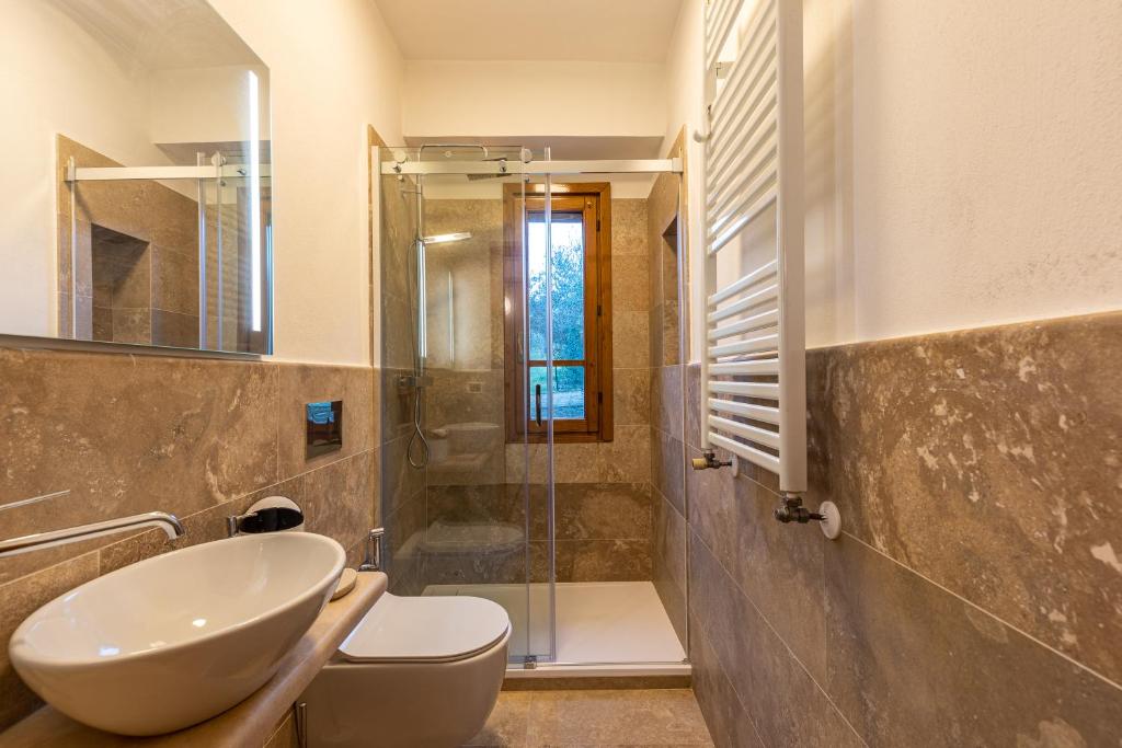 Koupelna v ubytování Il Gugnolo - Casale in Val d'Orcia