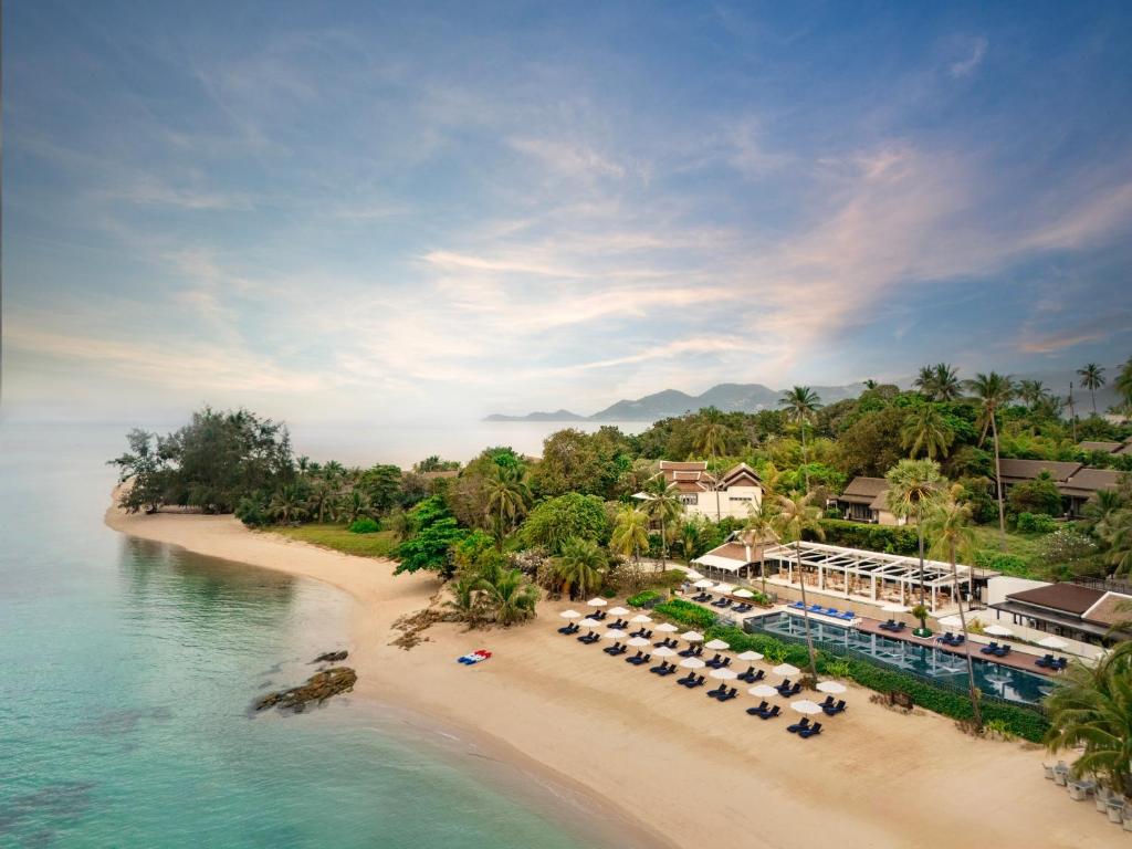 an aerial view of a resort on a beach at Anantara Lawana Koh Samui Resort in Chaweng