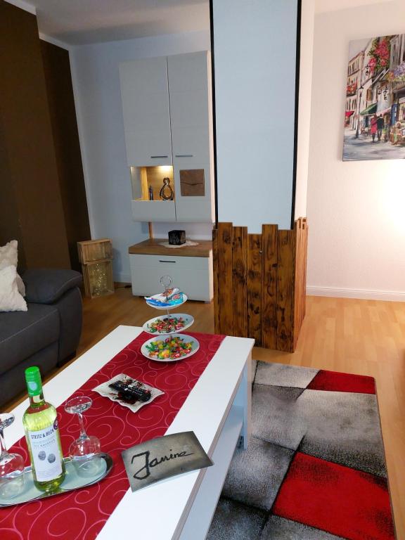 Posezení v ubytování Ferienwohnungen Janine EG und Angelina OG