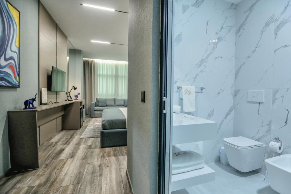 Koupelna v ubytování Hotel Dirista