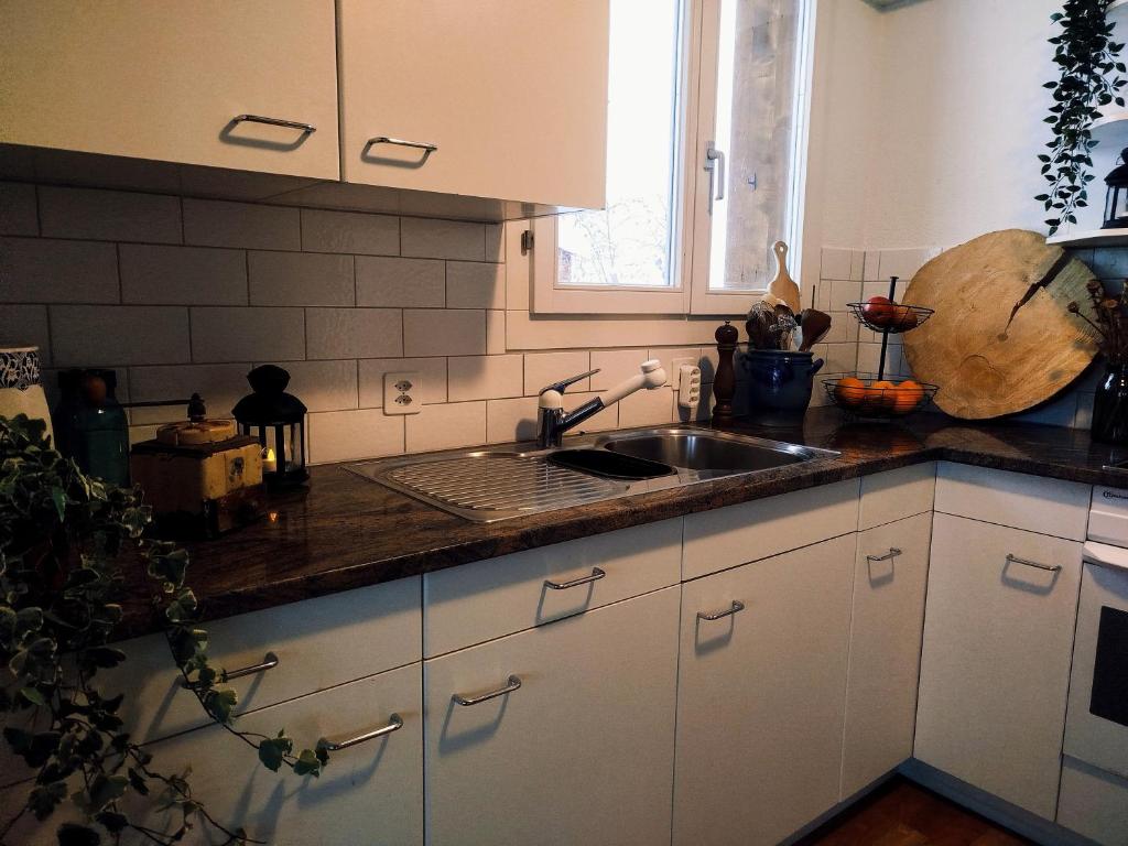 Kuchyň nebo kuchyňský kout v ubytování Chalet Sonnenhof Wengen