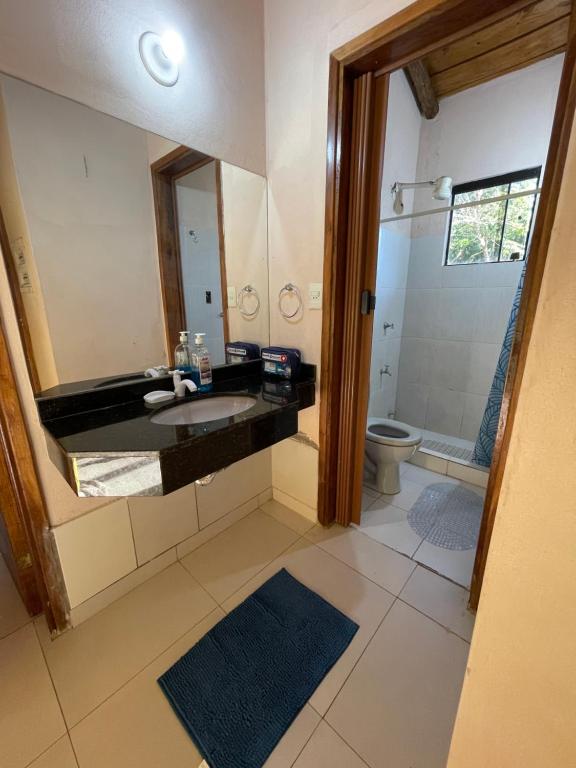 Koupelna v ubytování Casa Samberna