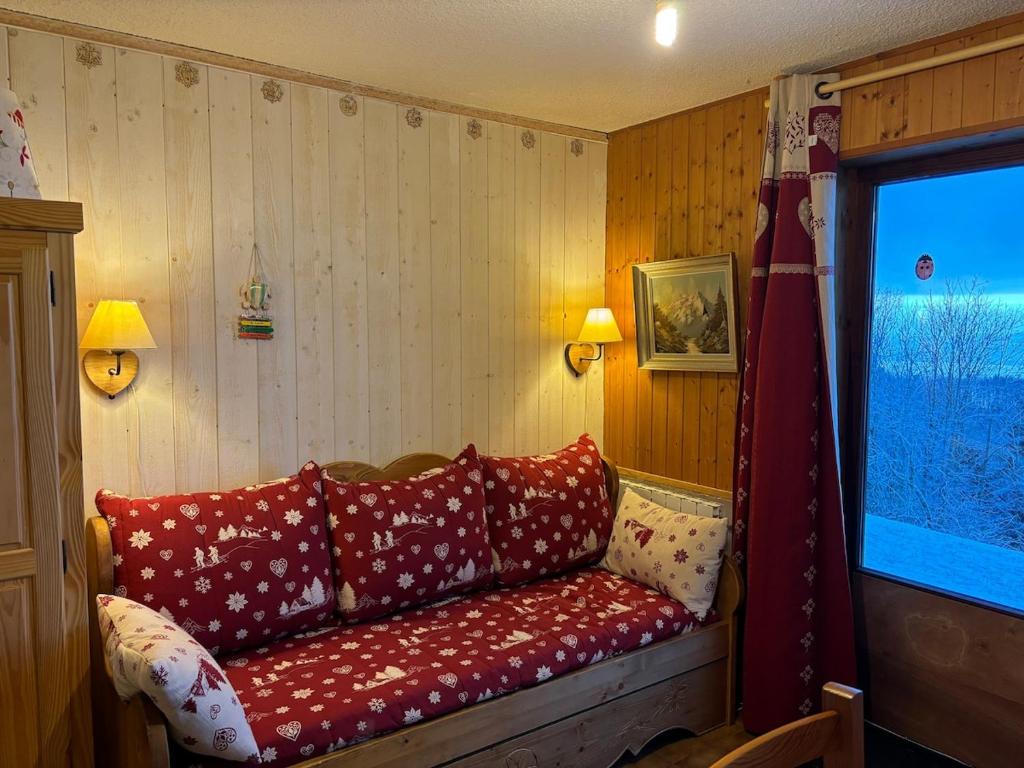 Postel nebo postele na pokoji v ubytování Le Panoramique I Vue lac - Montagne - Cosy