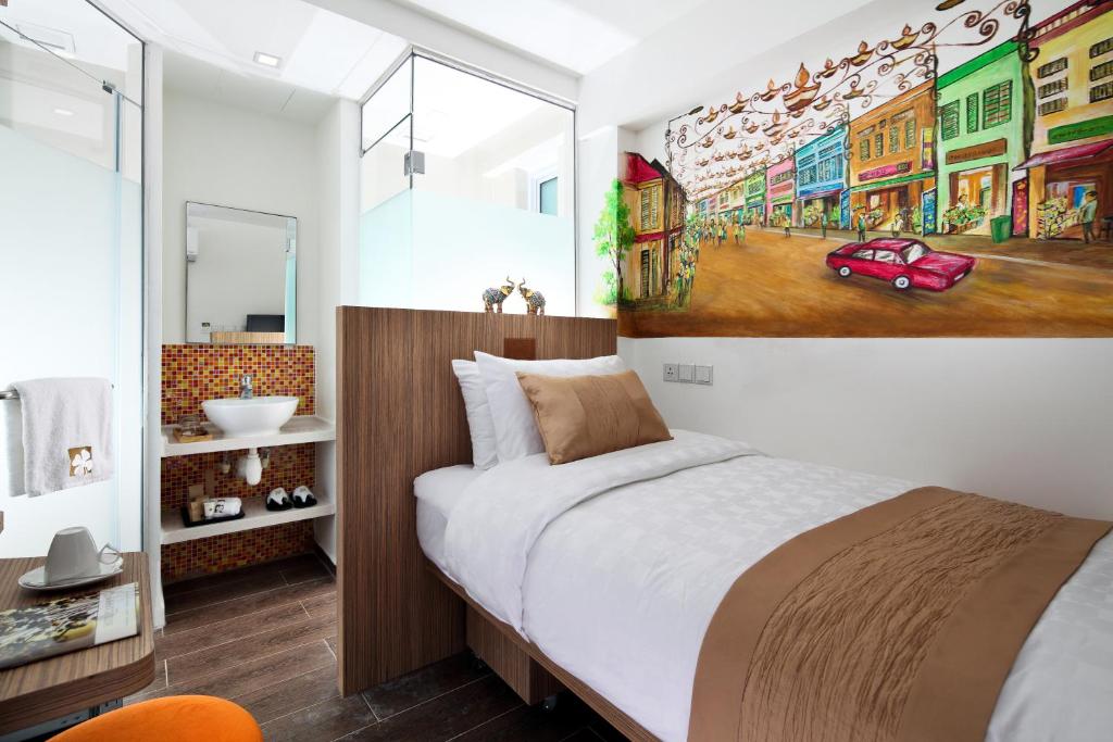 Кровать или кровати в номере Hotel Clover The Arts