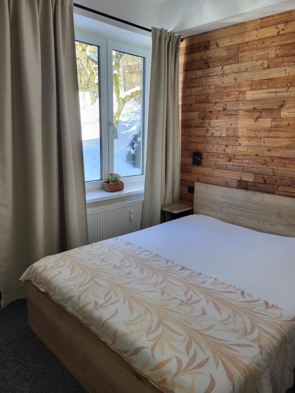 Postel nebo postele na pokoji v ubytování Apartmány Svatý Mikuláš