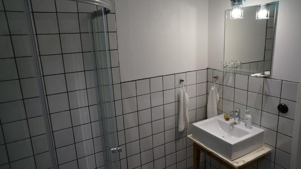 Koupelna v ubytování Almbacka Logi