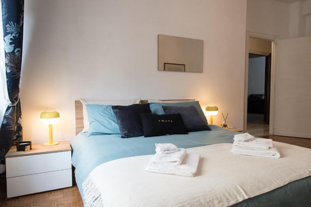 Letto o letti in una camera di Casa Eva - Roma