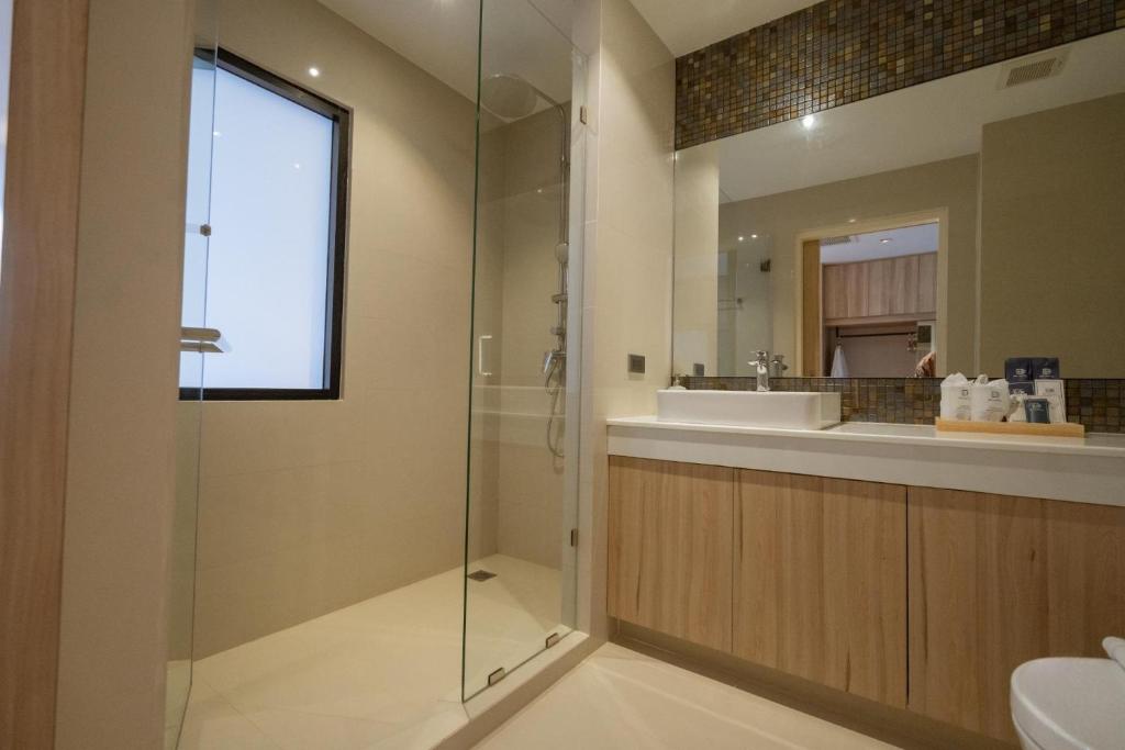 Koupelna v ubytování W3 Hotel