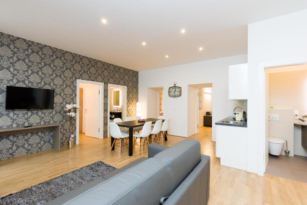 Svetainės erdvė apgyvendinimo įstaigoje Vienna Stay Apartments Tabor 1020