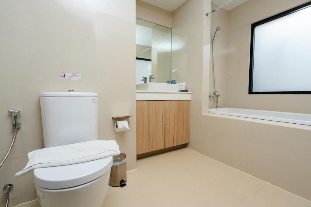 Koupelna v ubytování W3 Hotel