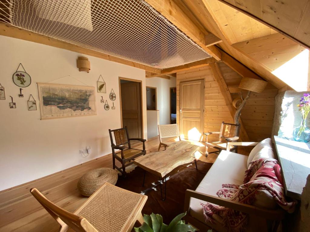 Posezení v ubytování Gîte de Montagne