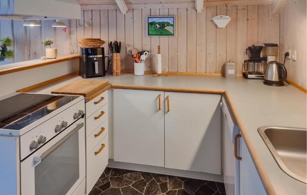 Kuchyň nebo kuchyňský kout v ubytování Holiday Home Blomstervangen Oksbøl