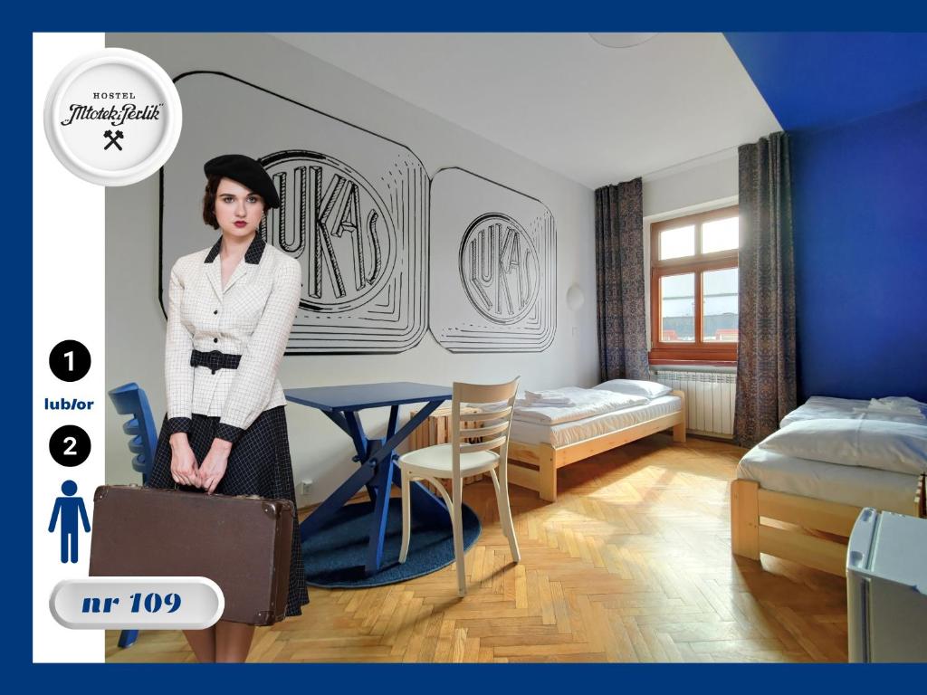 Postel nebo postele na pokoji v ubytování Hostel Młotek i Perlik